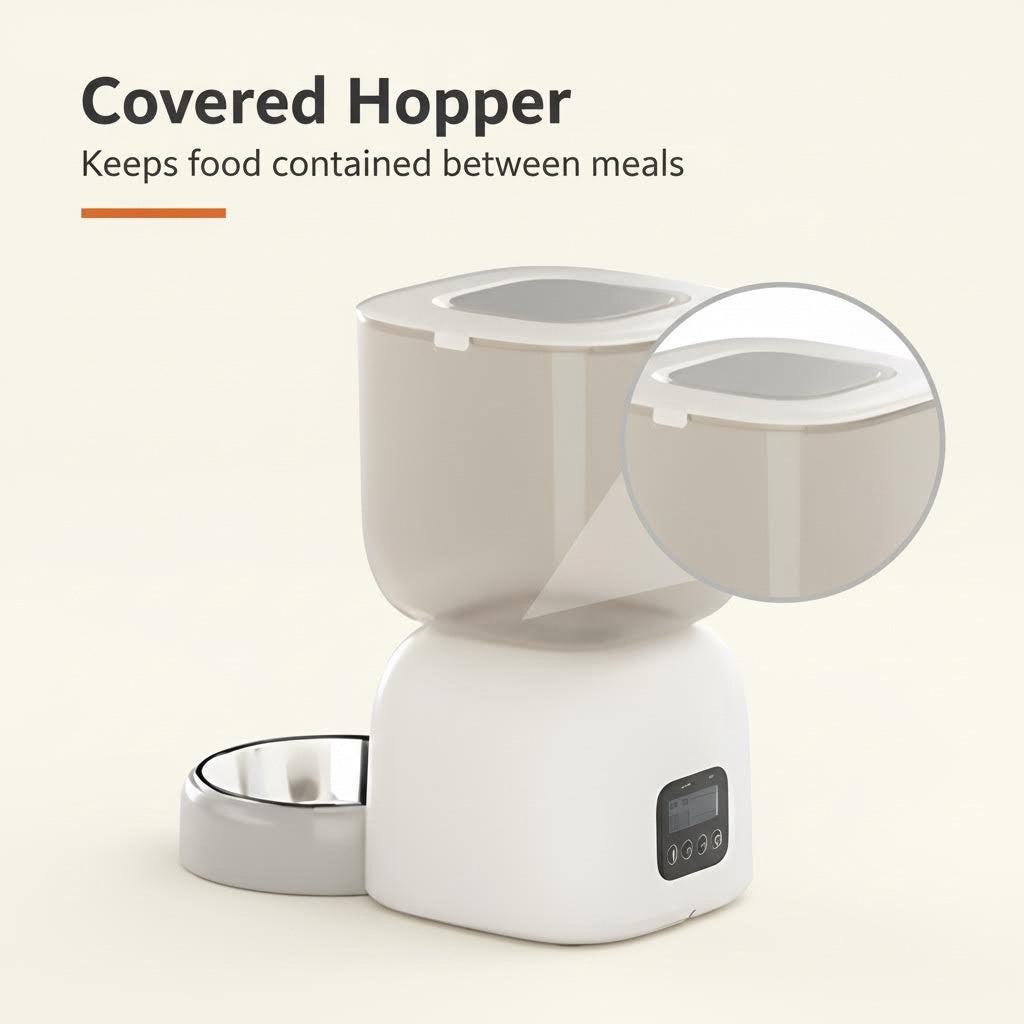 Smart Pet Feeder covered hopper